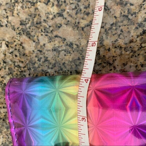 Purple Iridescent Prism Colorful Zipper Wallet NEW - Picture 4 of 4